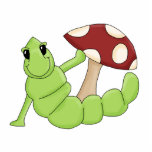 Cute Cartoon Caterpillar Worm Toadstool Design photo sculptures