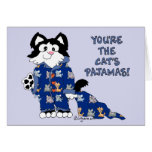 Cute Cartoon Cats Pyjamas Greeting Card