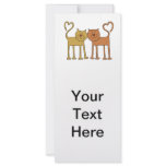 Cute Cartoon Cats with Tails Curved to Hearts rack cards