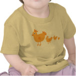 Cute cartoon chicken & chicks yellow infant Tee t-shirts