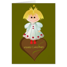 Cute cartoon christmas card with angel