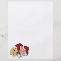 Cute Cartoon Christmas Puppy Kitten Santa Hats Full Color Flyer