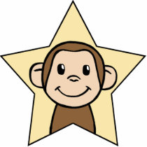 Cute Cartoon Clip Art Monkey with Grin Smile Star Acrylic Cut Out