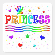 Cute Cartoon Clip Art Rainbow Princess Tiara Stickers