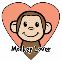 Cute Cartoon Clip Art Smile Monkey Love in Heart Photo Cutouts