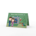 Cute Cartoon Couple Sobriety Christmas Card