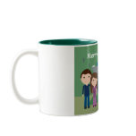 Cute Cartoon Couple & Tree Christmas Mug