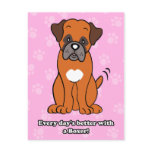Cute Cartoon Dog Boxer Postcard
