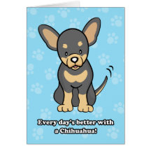 Cute Cartoon Dog Chihuahua Greeting Card