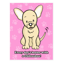 Cute Cartoon Dog Chihuahua Postcard