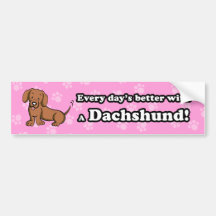 Cute Cartoon Dog Dachshund Bumper Sticker