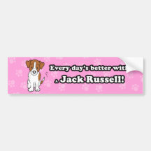 Cute Cartoon Dog Jack Russell Bumper Sticker