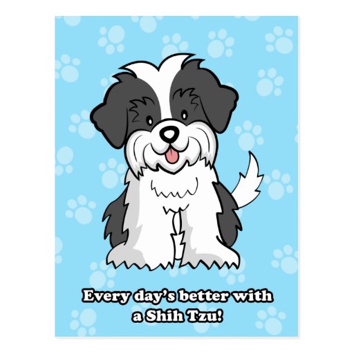 Cute Cartoon Dog Shih Tzu Postcard | Zazzle