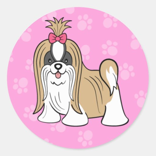 Cute Cartoon Dog Shih Tzu Sticker | Zazzle