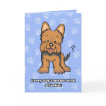Cute Cartoon Dog Yorkie Greeting Card