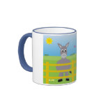 Cute cartoon donkeys blue ringer mug