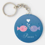 Cute Cartoon Fish Pisces Zodiac Sign Custom Keychains