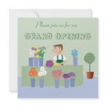 Cute Cartoon Florist New Store Opening Invitations