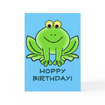 Cute Cartoon Frog Hoppy Birthday Funny Greeting cards