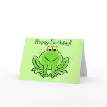 Cute Cartoon Frog Hoppy Birthday Funny Greeting