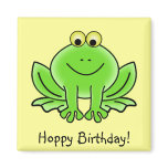 Cute Cartoon Frog Hoppy Birthday Funny Greeting magnets