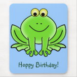 Cute Cartoon Frog Hoppy Birthday Funny Greeting mousepads
