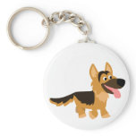 Cute Cartoon German Shepherd Dog Keychain