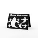 Cute Cartoon Ghosts Black & White Halloween Card