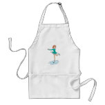cute cartoon girl figure skating apron