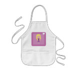 Cute Cartoon Girl & Heart Apron