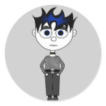 Cute Cartoon Goth Boy Stickers