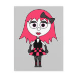 Cute Cartoon Goth Girl Postcard