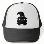 Cute Cartoon Halloween Cat with Witches Hat