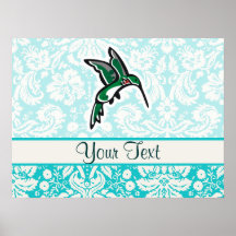 Cute Cartoon Hummingbird Poster