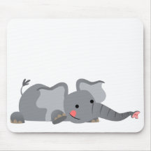 Cute Cartoon Hungry  Elephant Mousepad