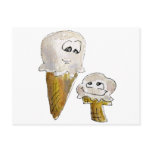 Cute Cartoon Ice Cream Cones postcards
