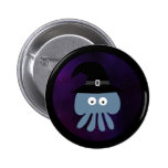 Cute Cartoon Jellyfish with Halloween Witches Hat Buttons