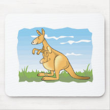cute cartoon kangaroo and baby mouse mats