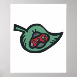 cute cartoon ladybug on leaf print