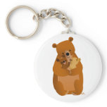 Cute Cartoon Mama Bear and cubs keychain