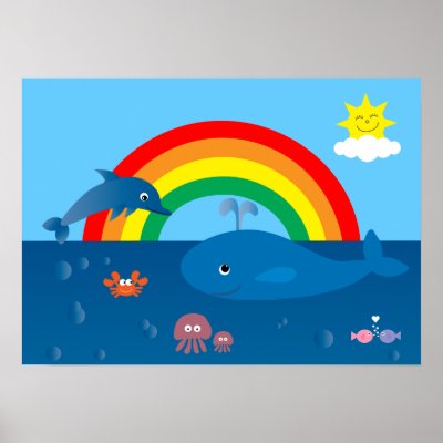 Cute Animation Cartoon on Cute Cartoon Marine Life   Rainbow Custom   Zazzle Co Uk