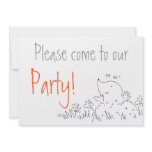 Cute cartoon mole popping out of molehill invitations