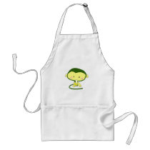 Cute Cartoon Monkey Eating A Banana Aprons