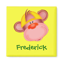 Cute Cartoon Monkey Face Personalised Name Gift