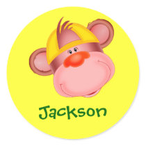 Cute Cartoon Monkey Face Personalised Name Gift