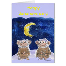 Cute Cartoon Monkeys Anniversary Card