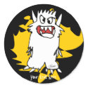 Cute Cartoon Monster Gold Personalised Labels stickers