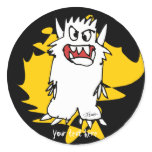 Cute Cartoon Monster Gold Personalised Labels stickers
