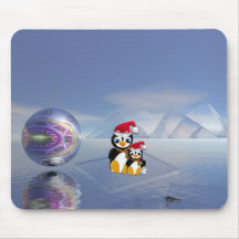 Cute cartoon mousepad with pinguins