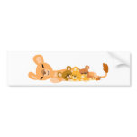 Cute Cartoon Mum Lion and Cubs Bumper Sticker